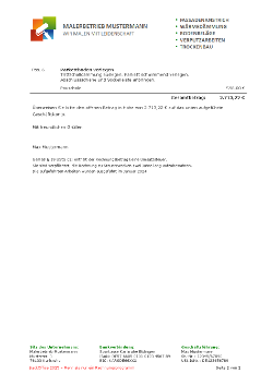 Beispiel einer Kleinunternehmer-Rechnung - Seite 2